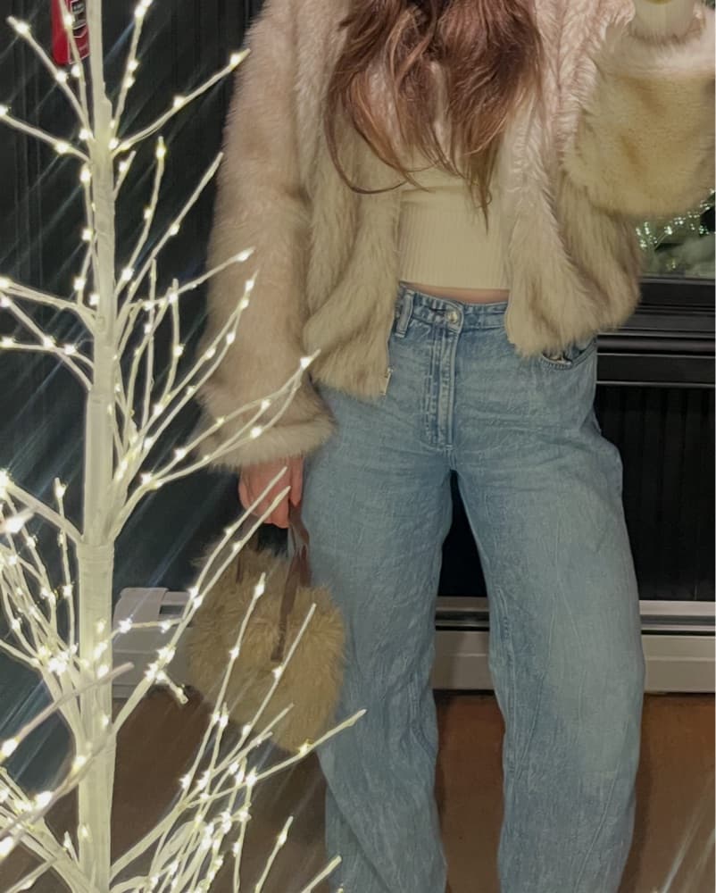 Faux Fur/Brown leather Mini Bag - Image 2