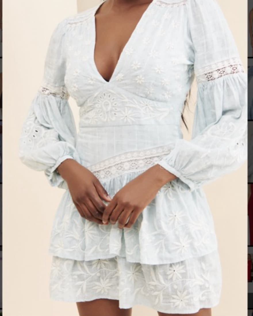 Love Shack Fancy Blue Floral Dress - Image 2