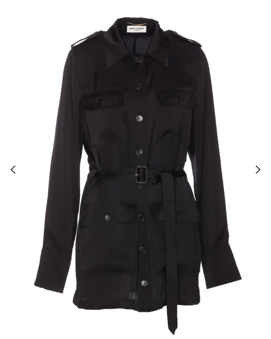 Saint Laurent Silk Blend Belt Dress - Image 1