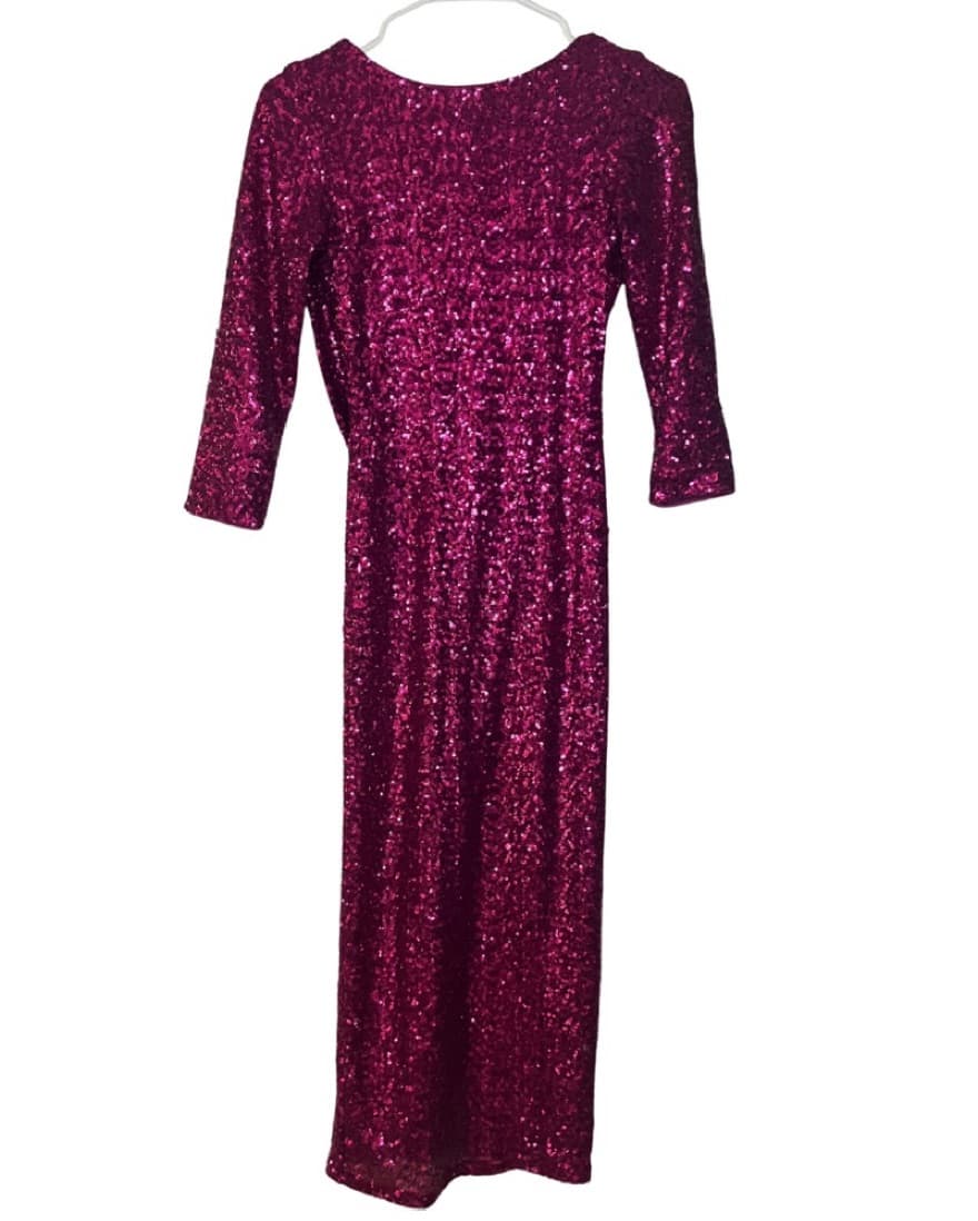 Sequin Open Cowl Back Dress - Image 1