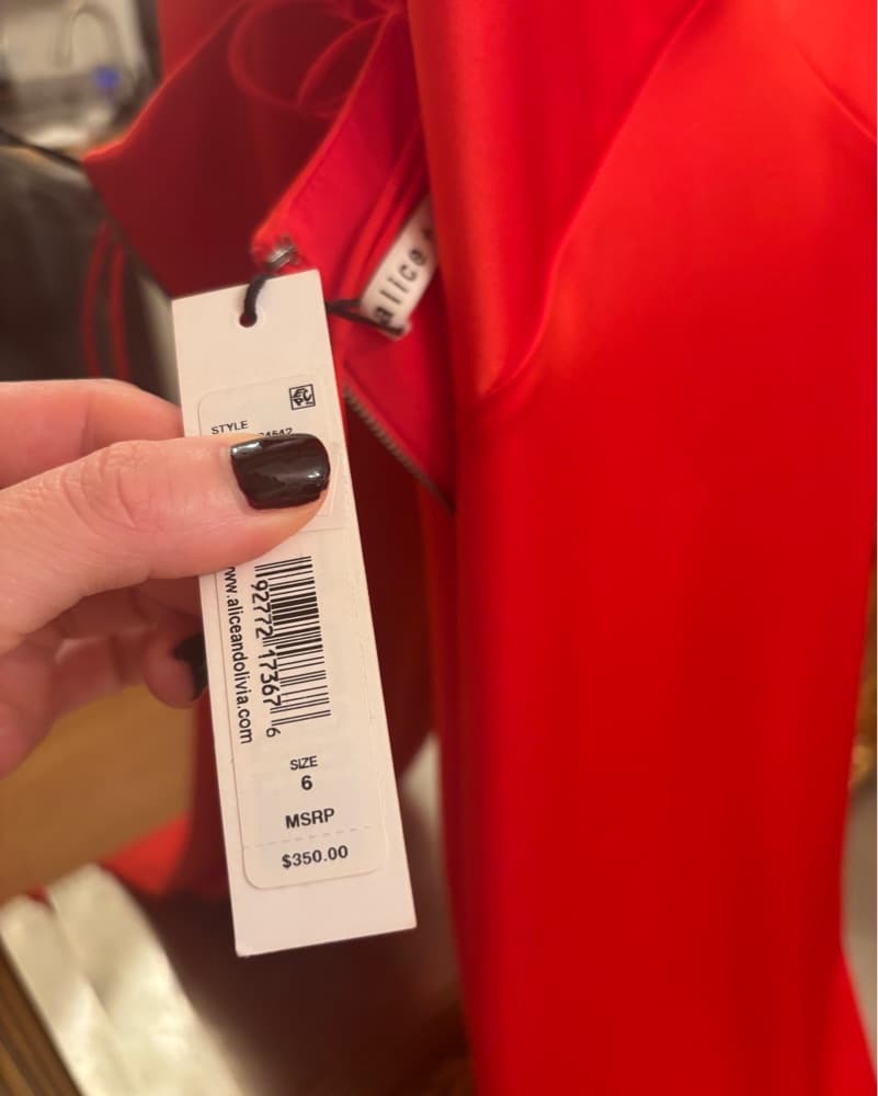 Red Silk Dress Alice & Olivia - Image 4