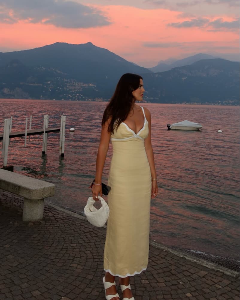 Reformation Yellow Linen Dress - Image 5