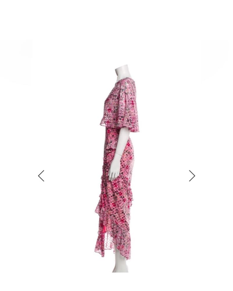 Saloni Silk Floral Wrap Dress - Image 2