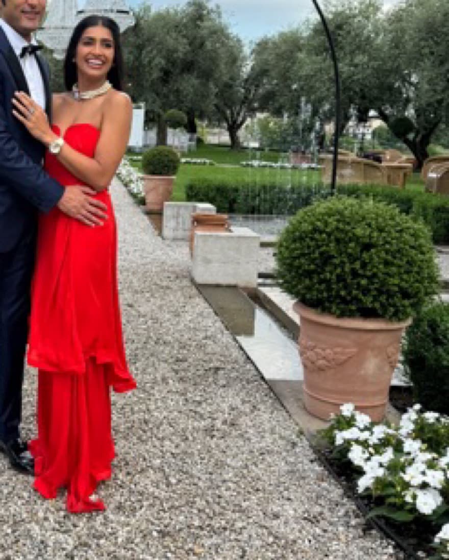 Nicholas Tiered Red Gown - Image 2