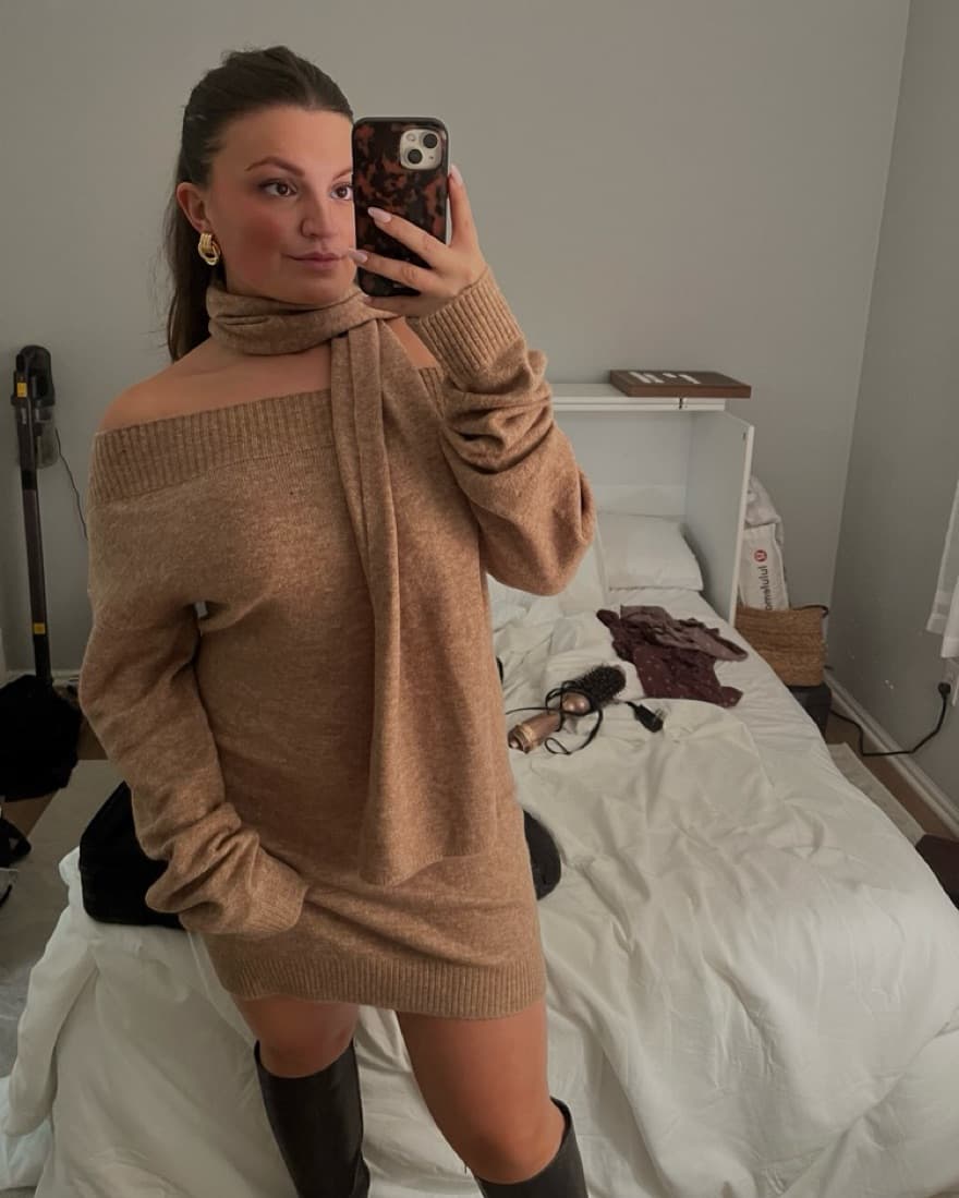 Sweater Dress With Scarf! - Image 1