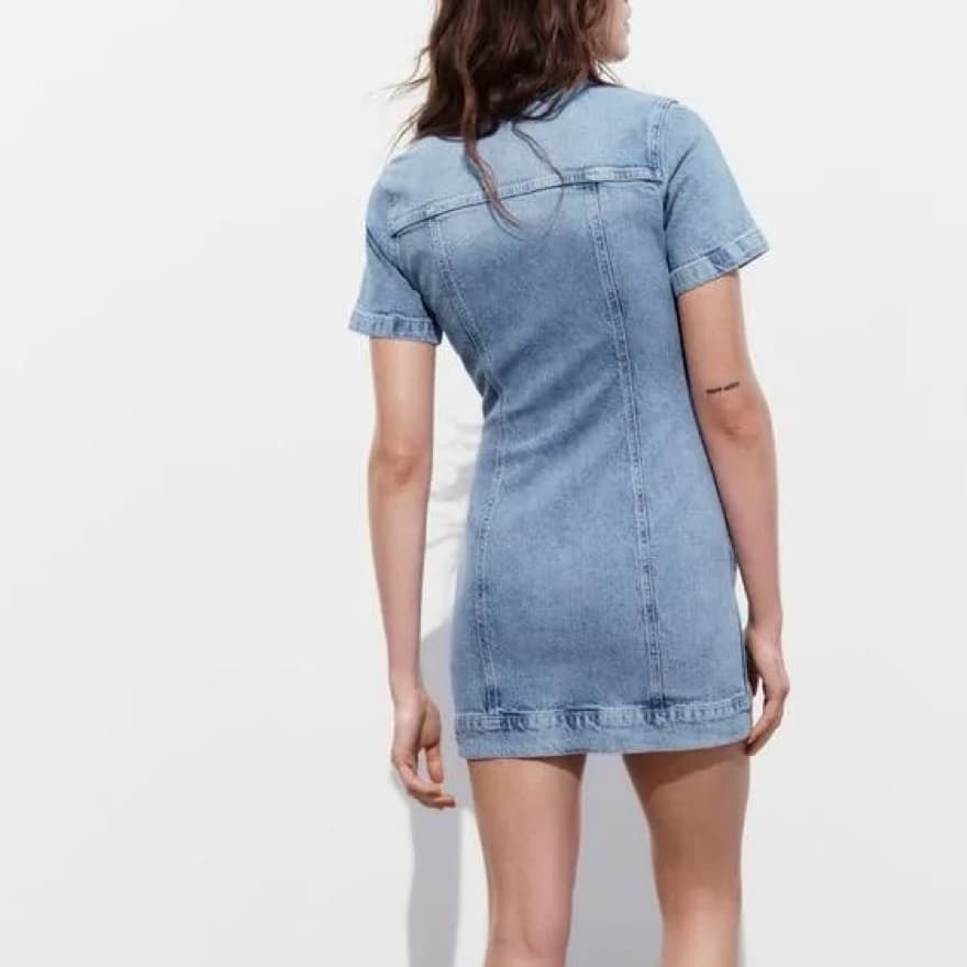 Zara Demin Mini Dress - Image 2