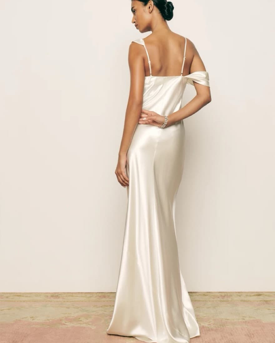 Reformation Ronda Silk Dress - Ivory 6 - Image 3