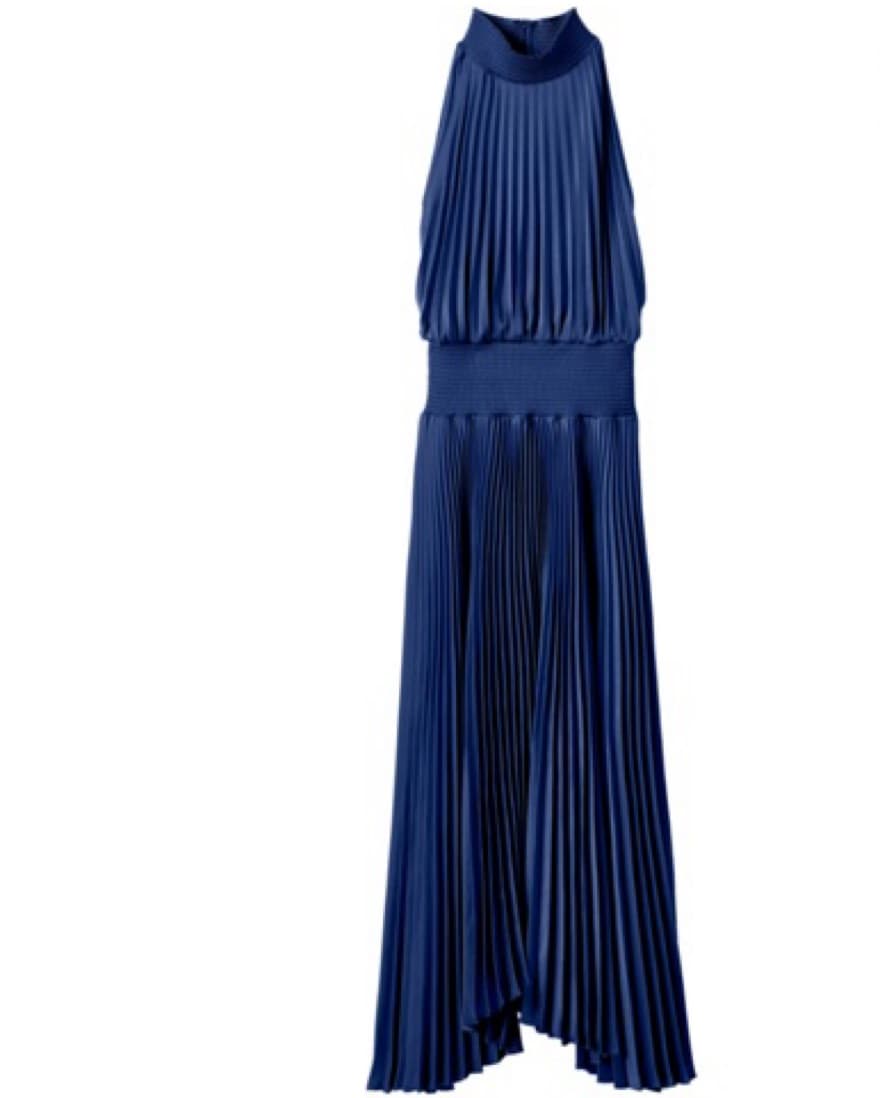 ALC Navy Renzo Pleated Maxi Dressa - Image 1