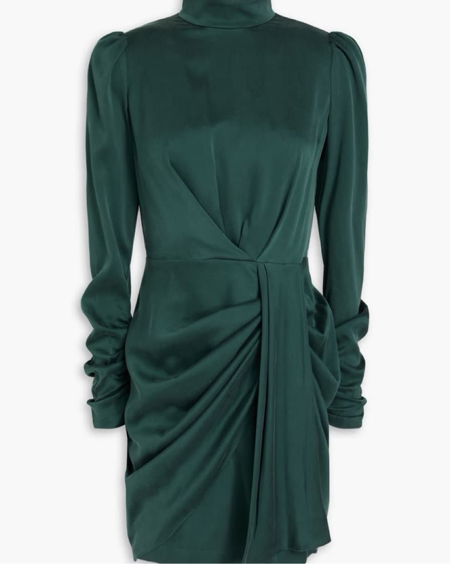 Emerald Green Satin Dresss - Image 3