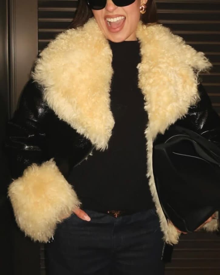 Charlotte Simone Shearling Moto Jacket - Image 1