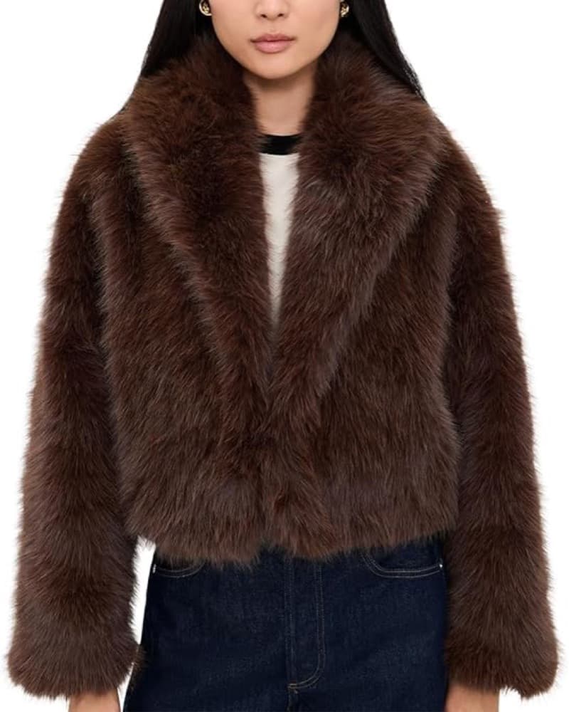 Brown Faux Fur Jacket - Image 1