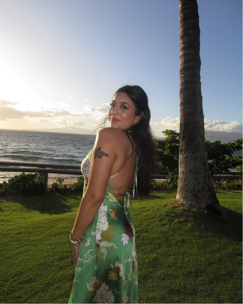 Floral Satin Dress - Image 1