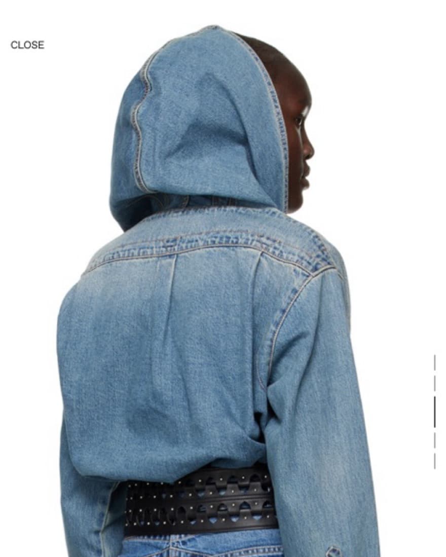 Alaia Hooded Denim Bodysuit - Image 4