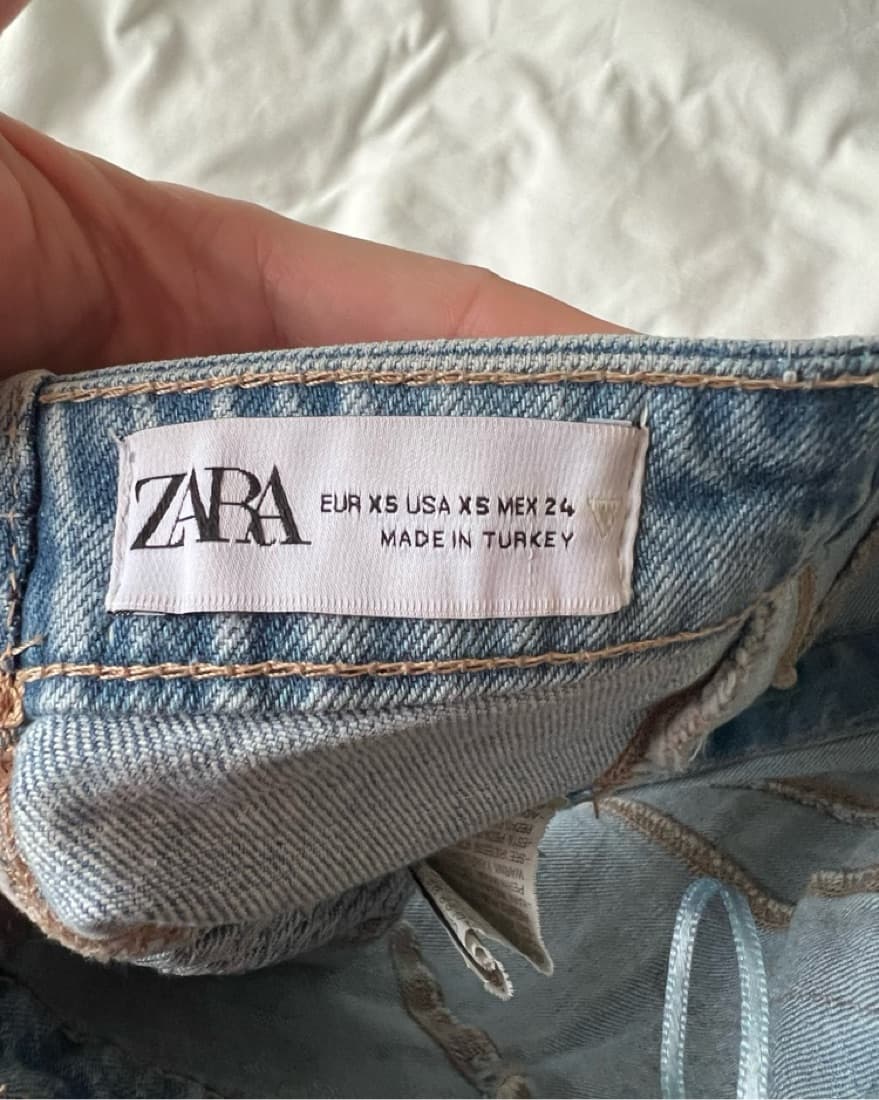 Zara Demin Strapless Top - Image 3