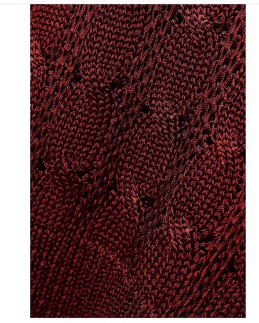 Calle Del Mar cable-knit tee in burgundy - Image 3