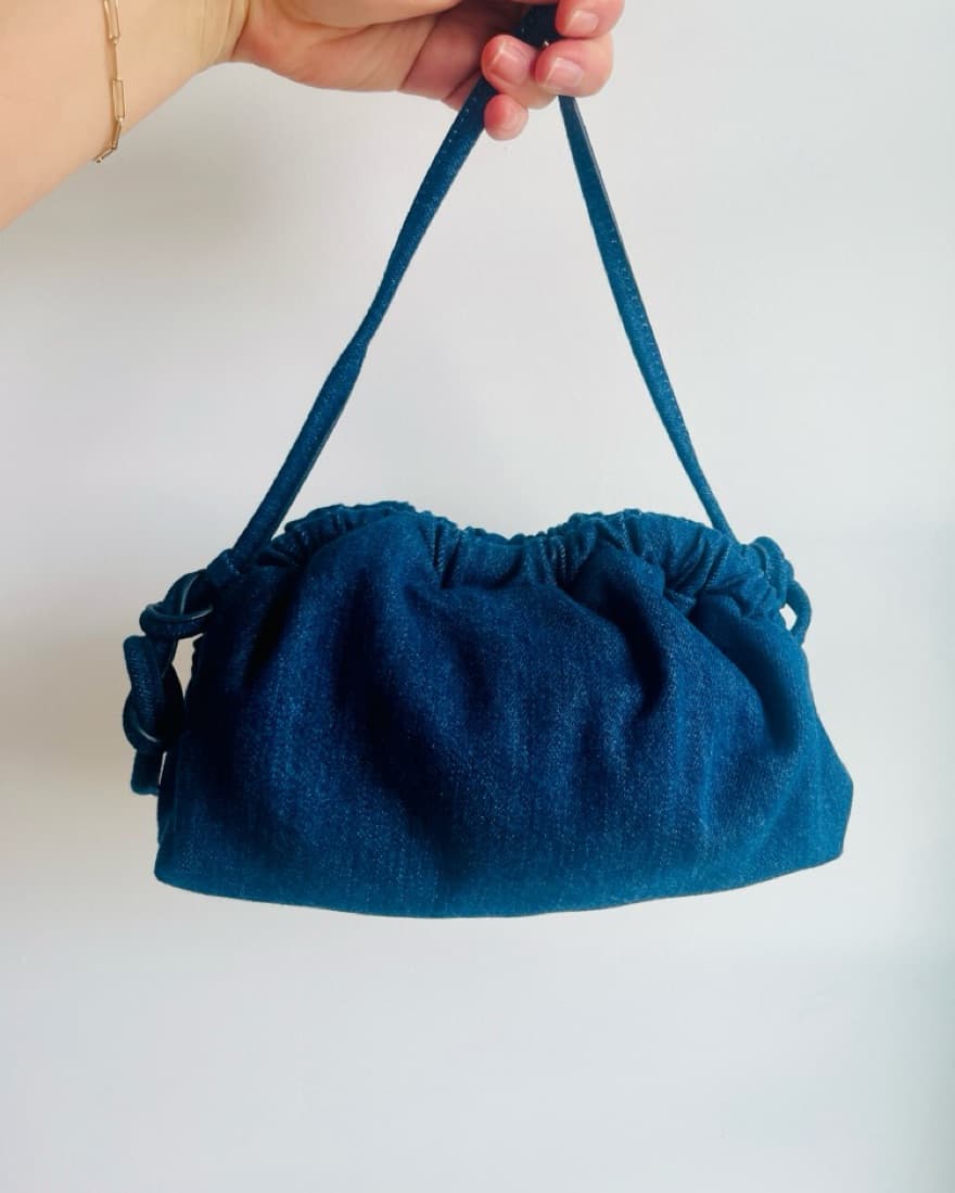 Denim Mansur Gavriel Small Moon Bag - Image 1