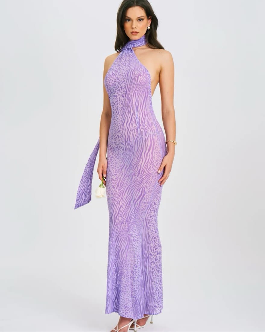 Miss Circle Velvet Animal Print Dress - Image 3