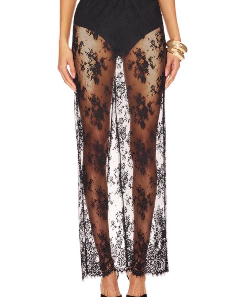 Lace Overlay Skirt - Image 1