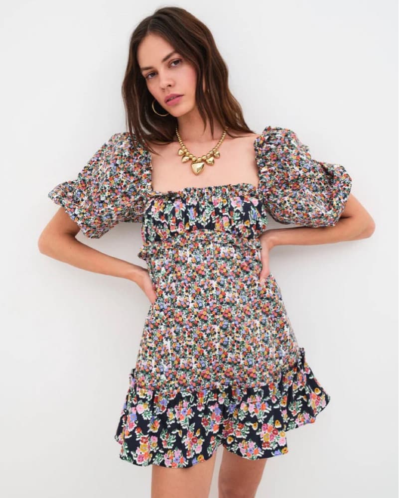 Love And Lemons Puff Sleeve Mini Dress - Image 2