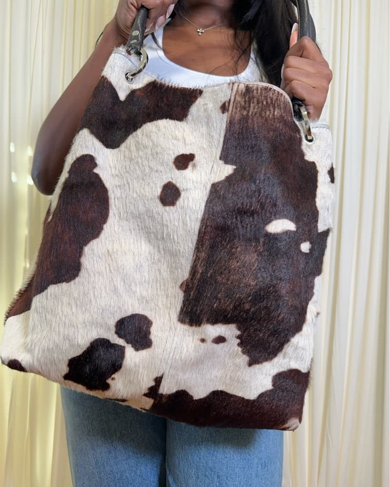 Vintage Brown Cowhide Hobo - Image 2