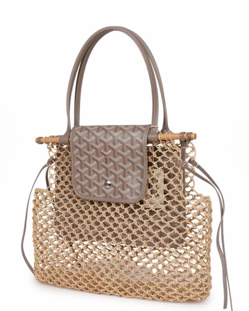 Goyard Aligre Bag Raffia Net with Taupe  - Image 5