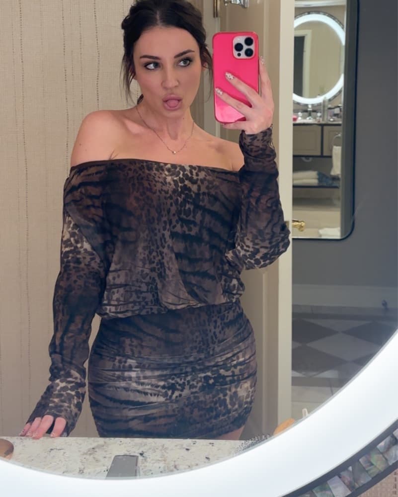 Leopard Print Off Shoulder Mini Dress - Image 1