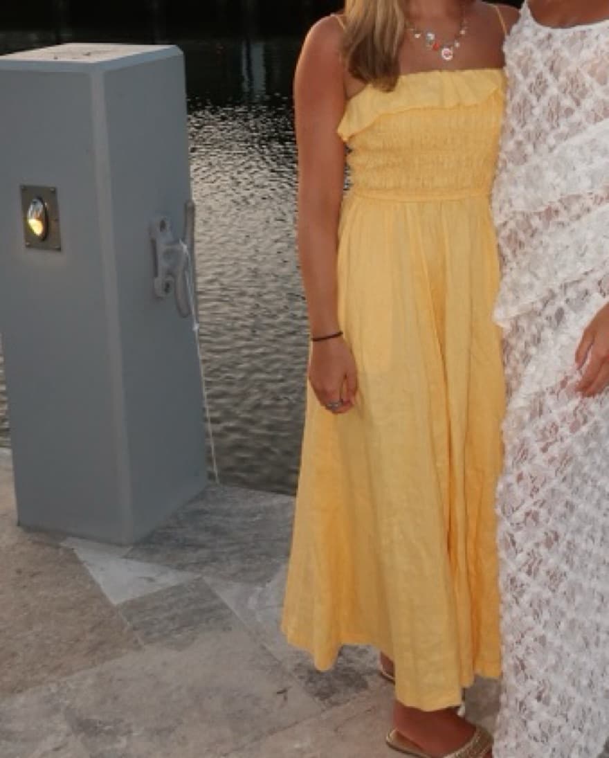 Aritzia Wilfred Yellow Linen Maxi Dress  - Image 2