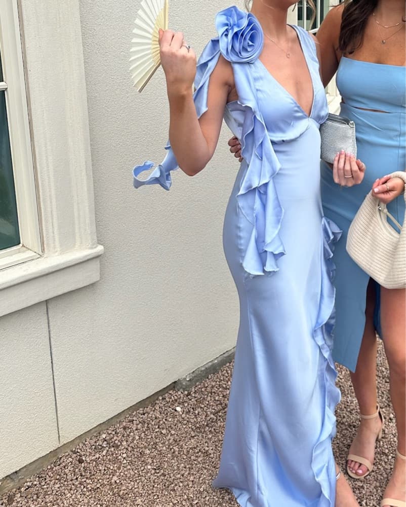 Asos Triangle Satin Plunge Maxi Dres - Image 3