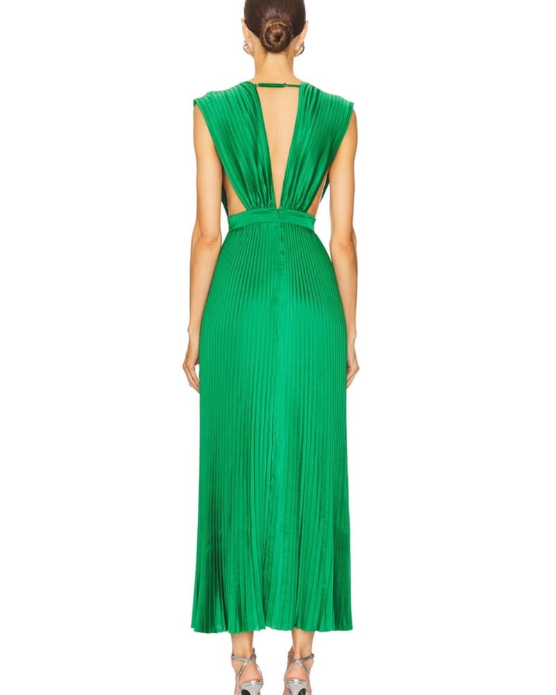Gala Midi Dress in Bright Green - Image 2