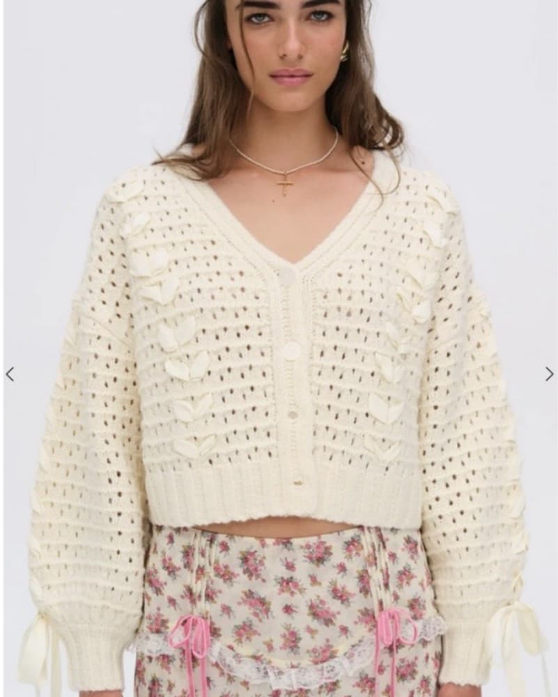  For Love and Lemons Oversized Ivory Cardigan  - Image 1