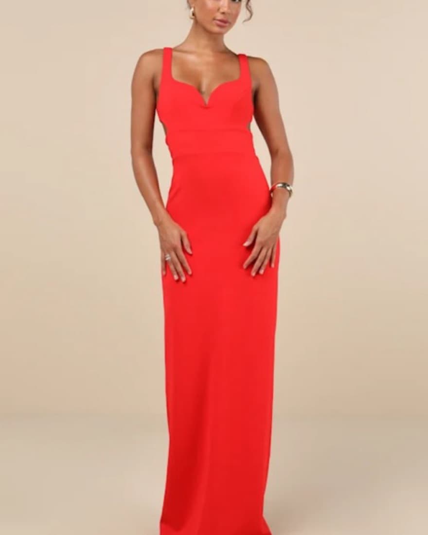 Lulu’s Simply Desirable Red Maxi Dress - Image 1