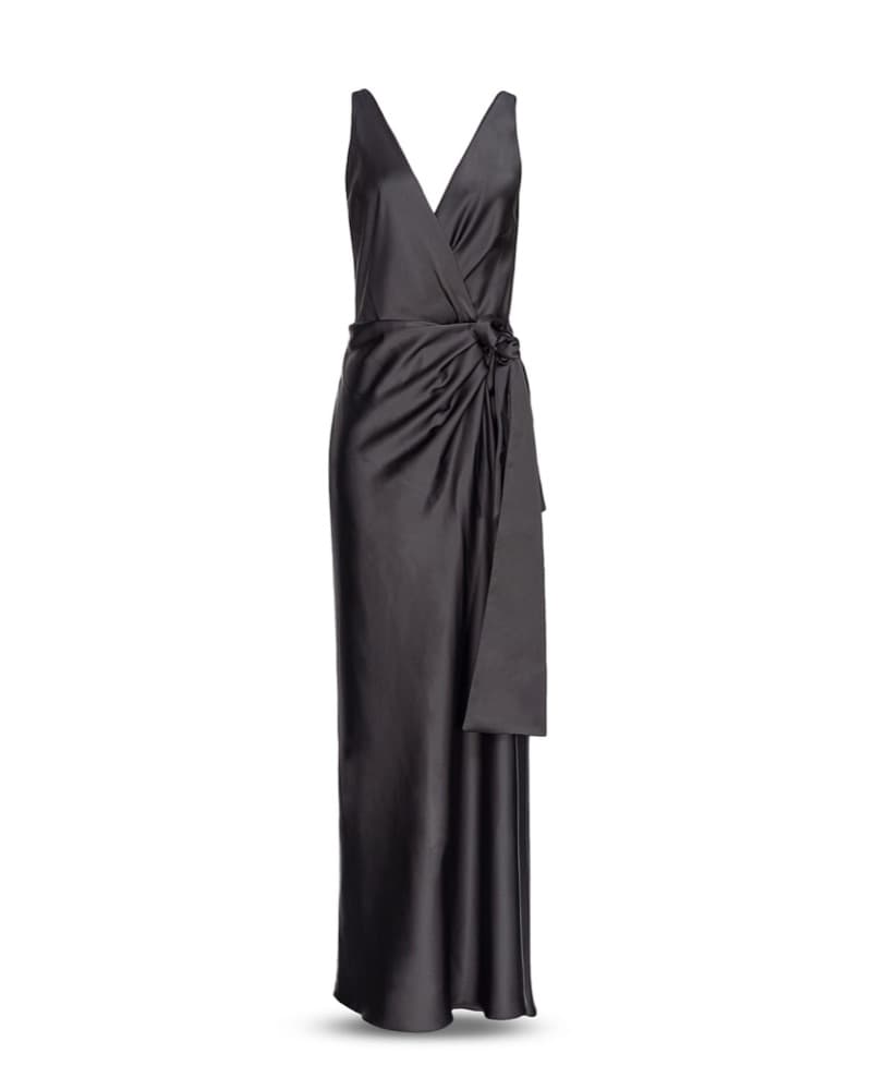 PINKO Black Satin Gown - Image 1