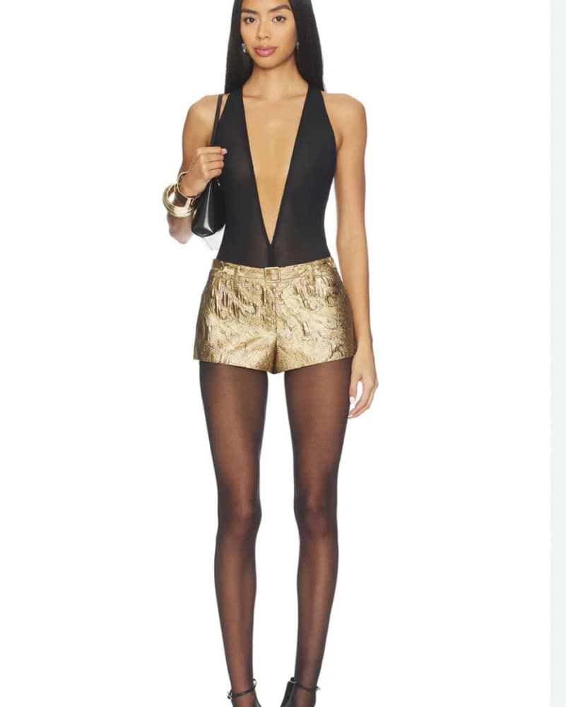 Sold Out Sans Faff Gold Mini Shorts  - Image 1