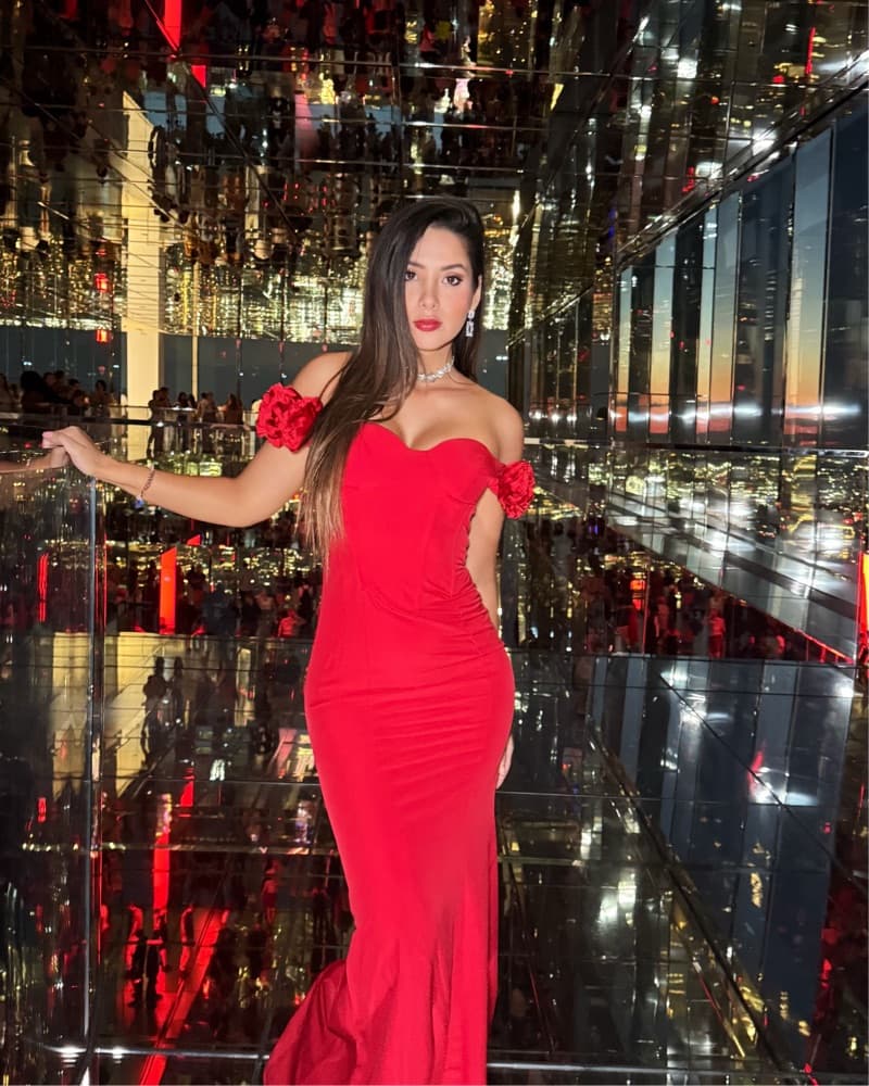 Fashionnova Red Rose Shoulder Gown  - Image 1