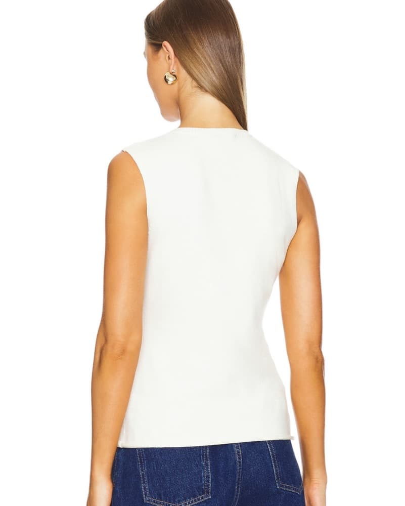 Lioness Ivory Sleeveless Sweater Top - Image 3