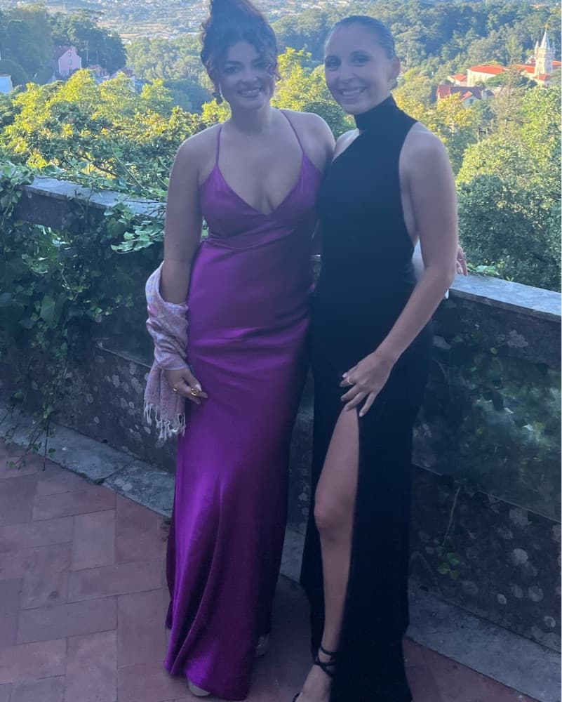 Magenta Aqua Formal Dress - Image 1