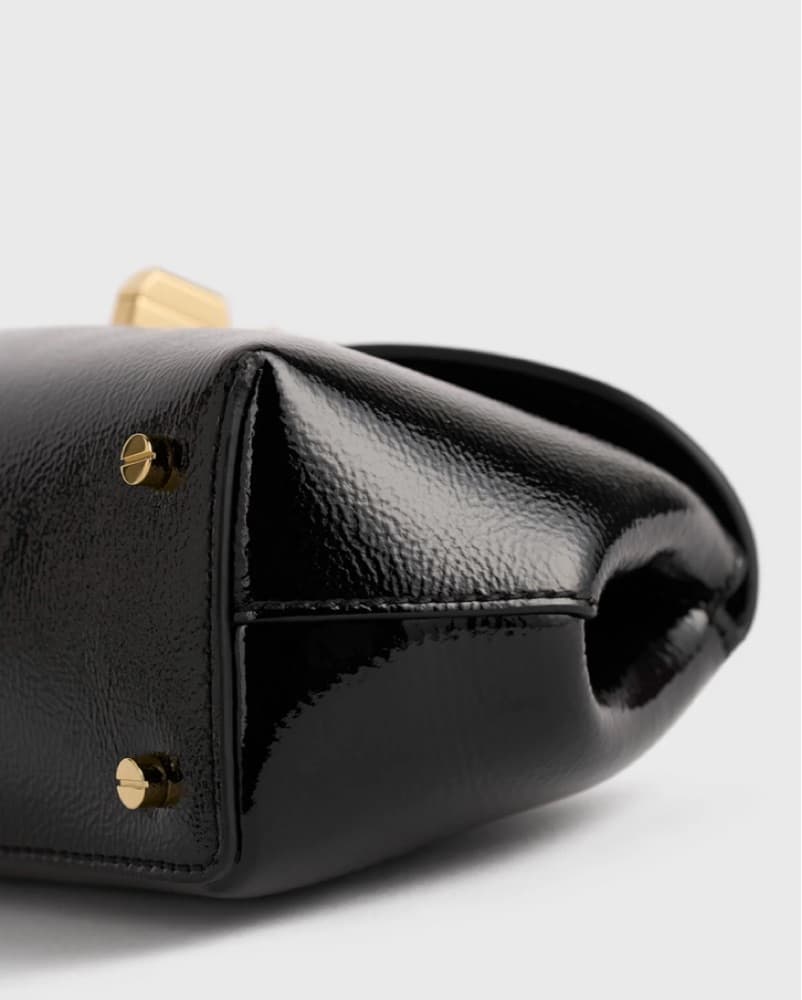 Toteme Mini T-lock Clutch in Black - Image 4