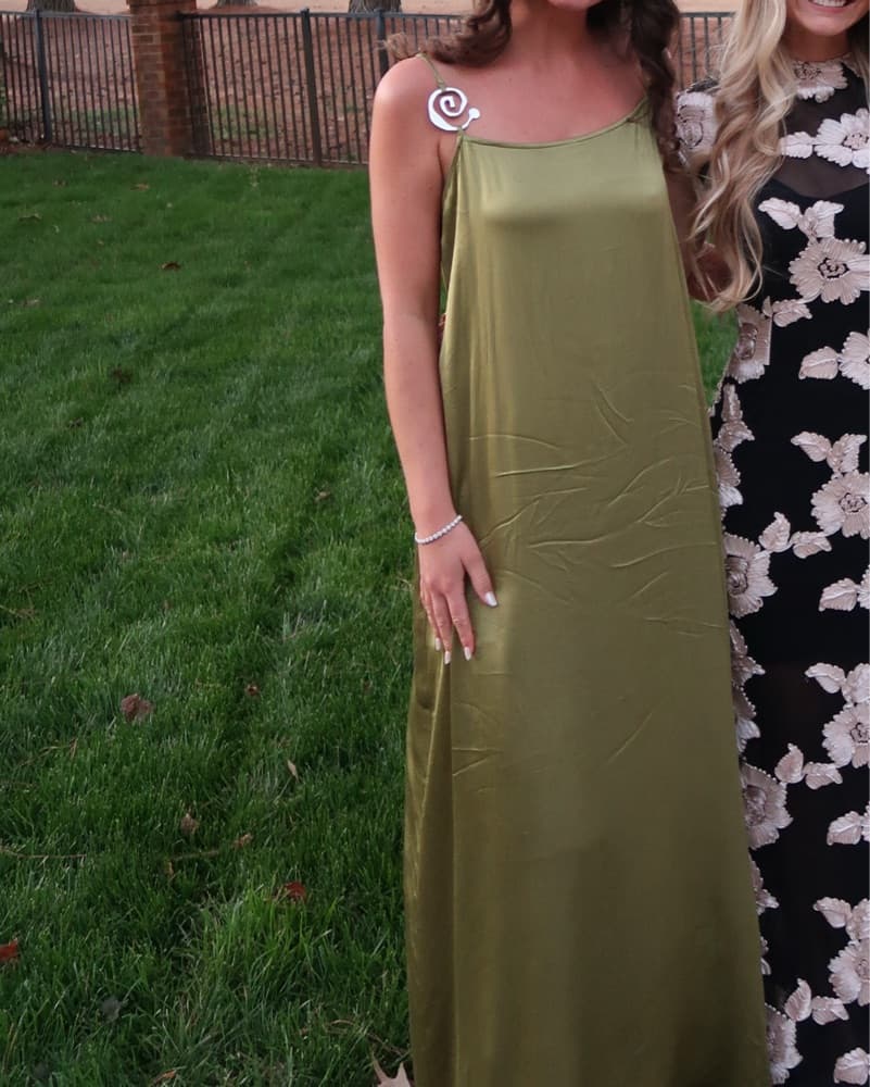 Princess Polly Olive Satin Maxi Dress - Image 2