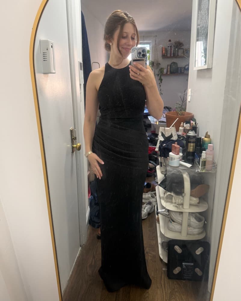 Club London Akari Black Tie Dress - Image 1