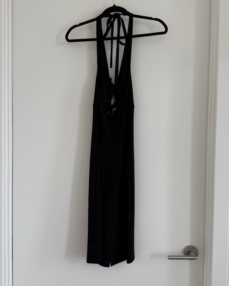Vintage Bisou Bisou Black Halter Midi - Image 4