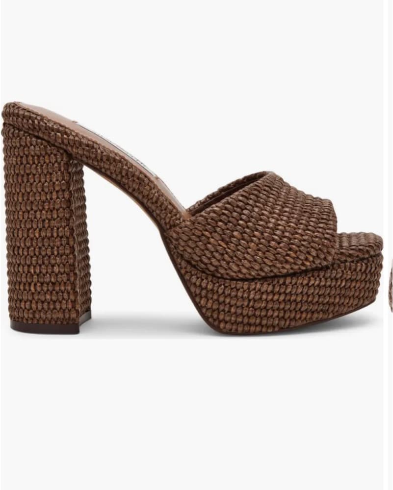 Joel Platform Sandal- Brown Raffia  - Image 3