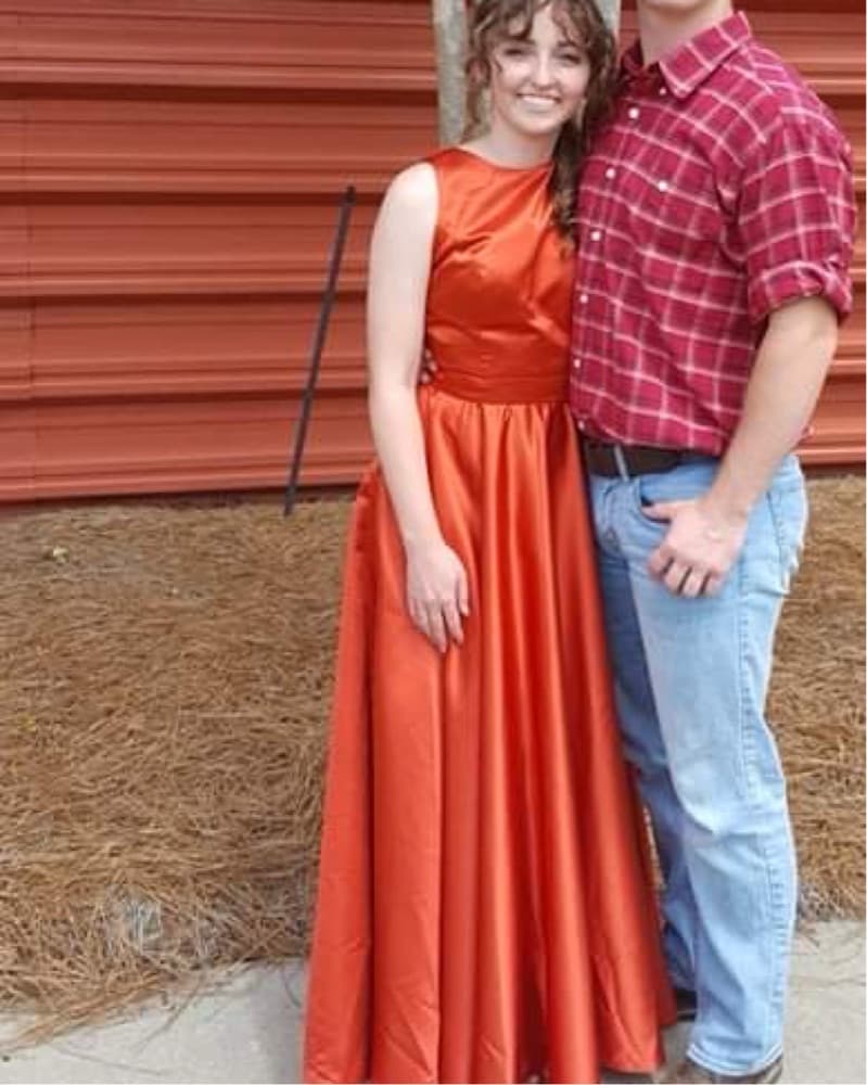  Vermilion Satin Bridesmaid Dress - Image 4