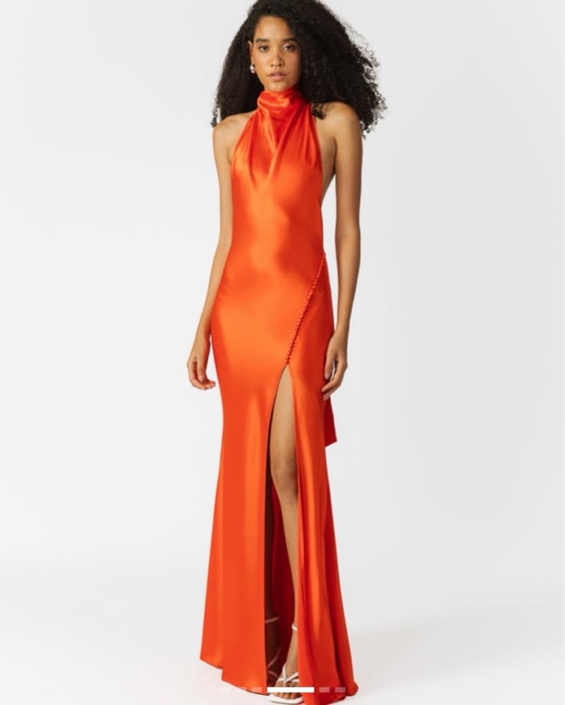 Sau Lee Penelope Dress - Scarlet Orange - Image 1