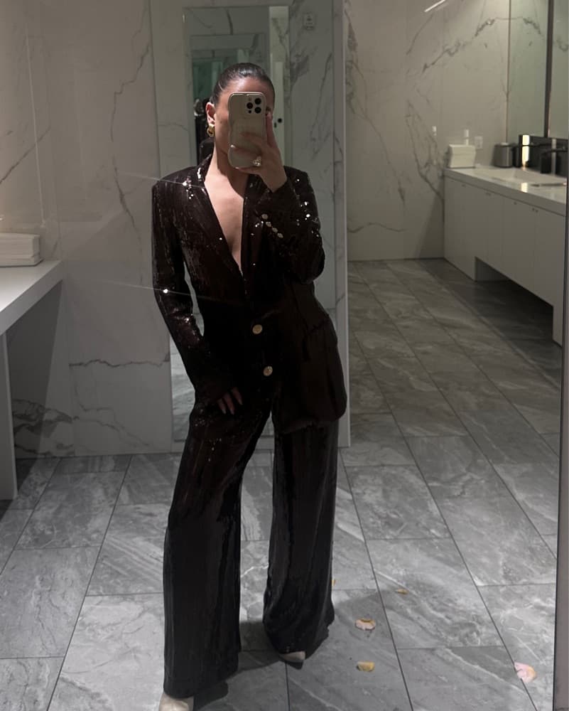 Retrofete Brown Sequin Blazer - Image 4