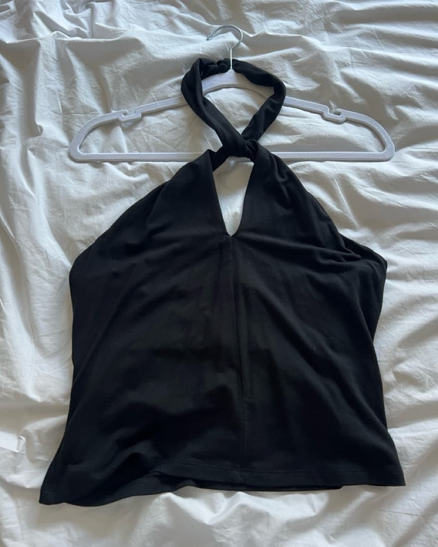 Sleek Black Halter Top - Image 2