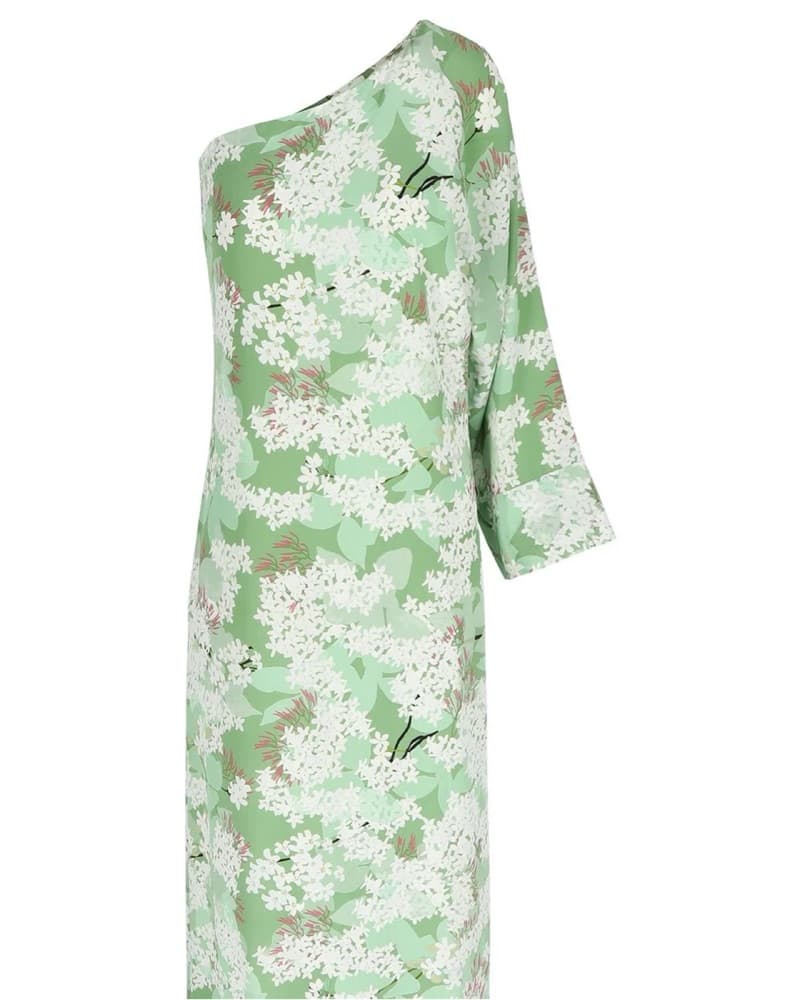 Bernadette Green Floral Silk Dress - Image 5