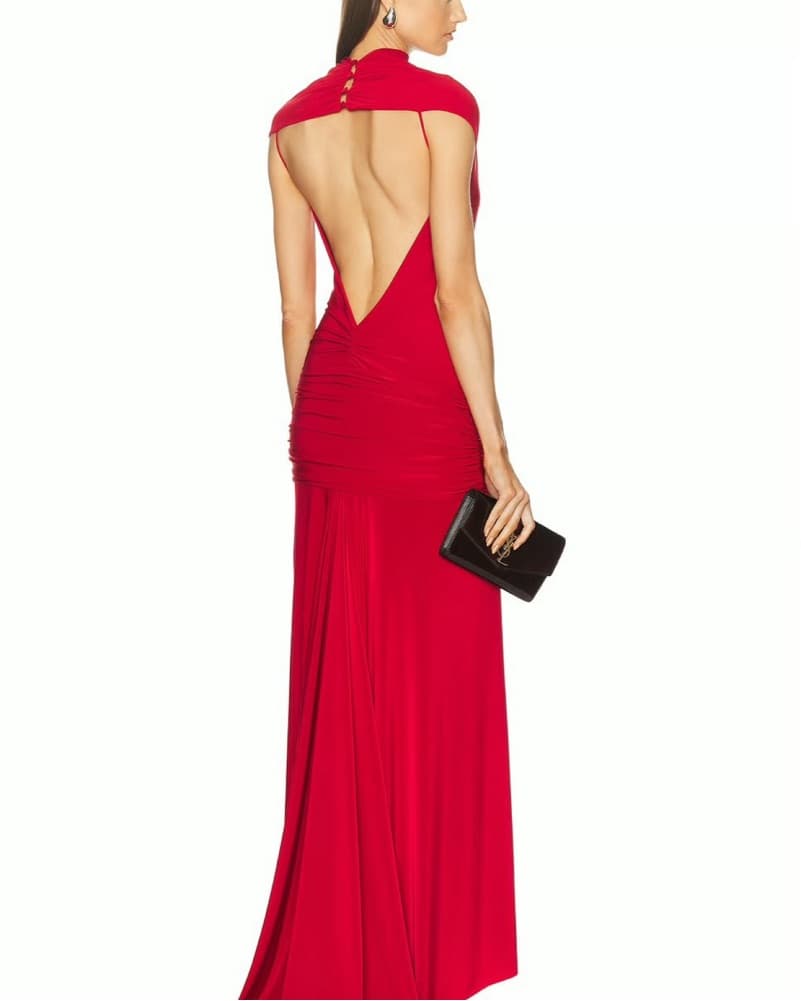 Captivating Red Gown - Image 2