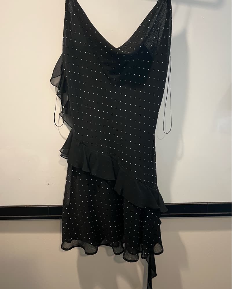 Black Mini Dress With Gems  - Image 1