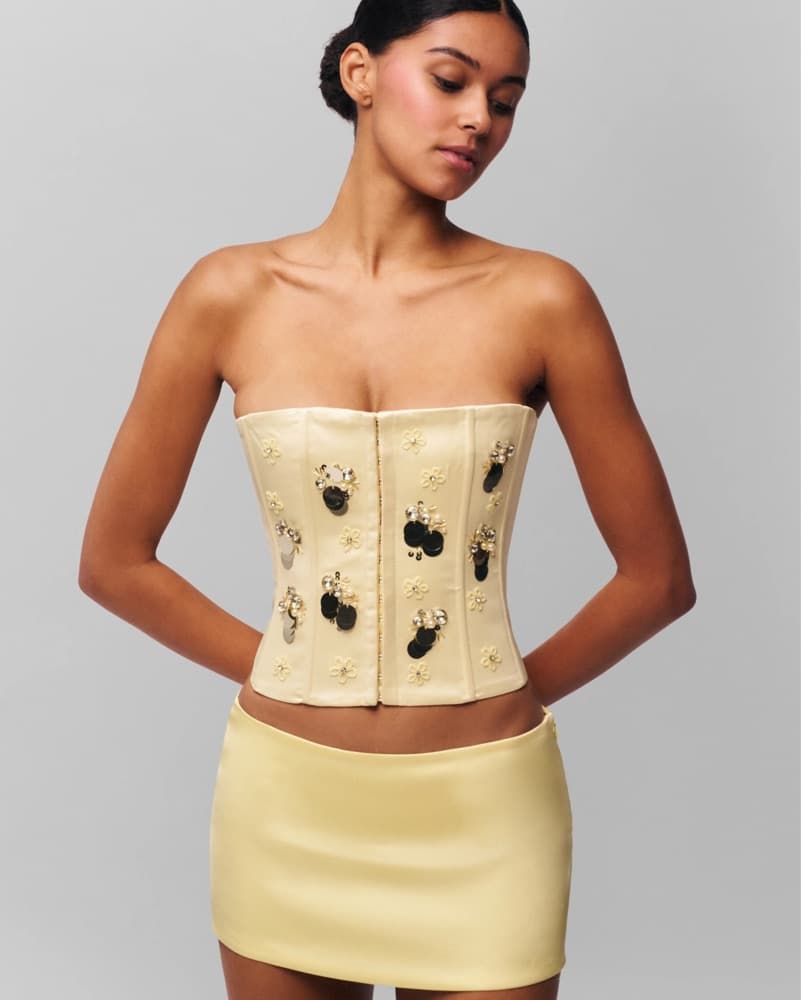DANIELLE GUIZIO- Embellished Corset Top - Image 1
