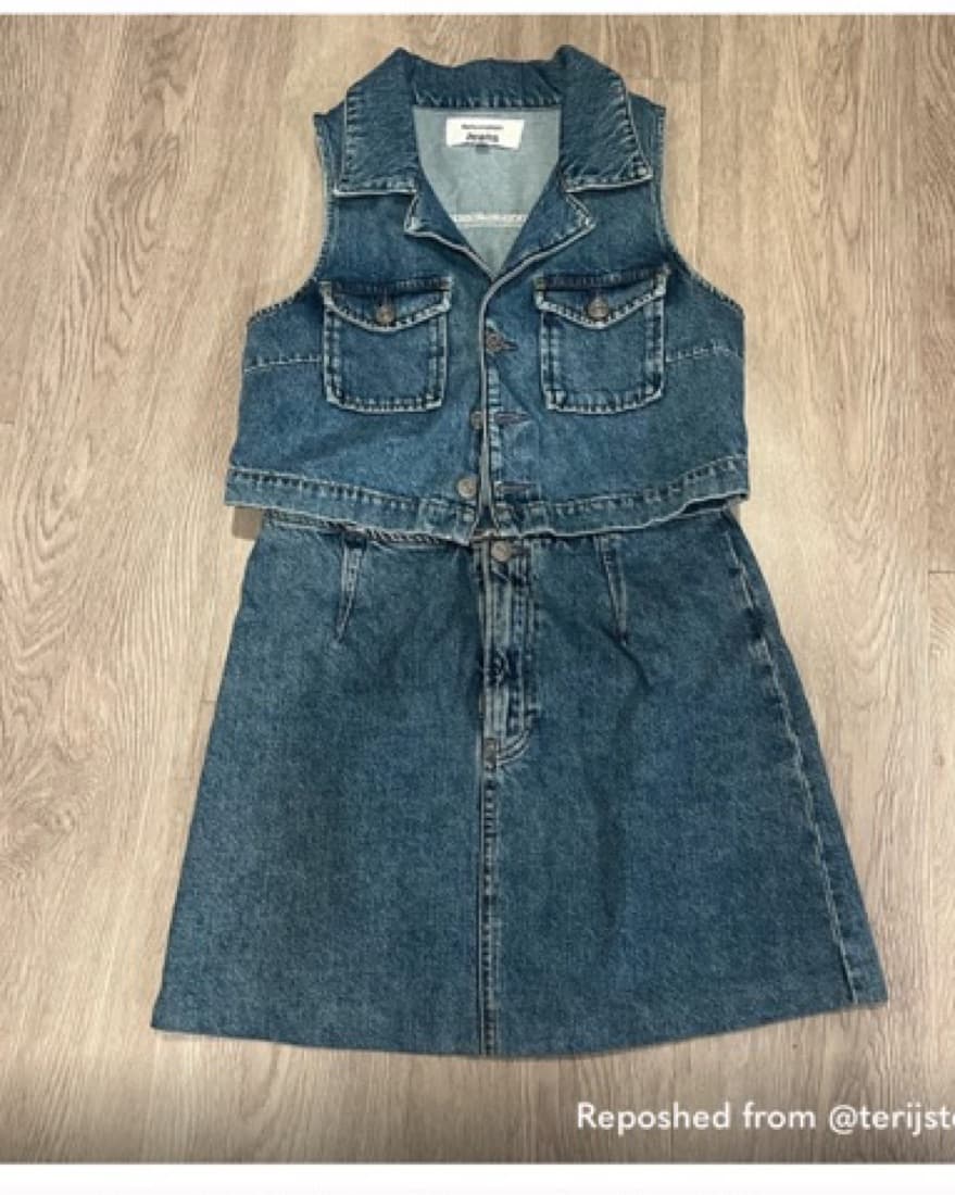 Reformation Denim Vest and Dress Set - Image 2
